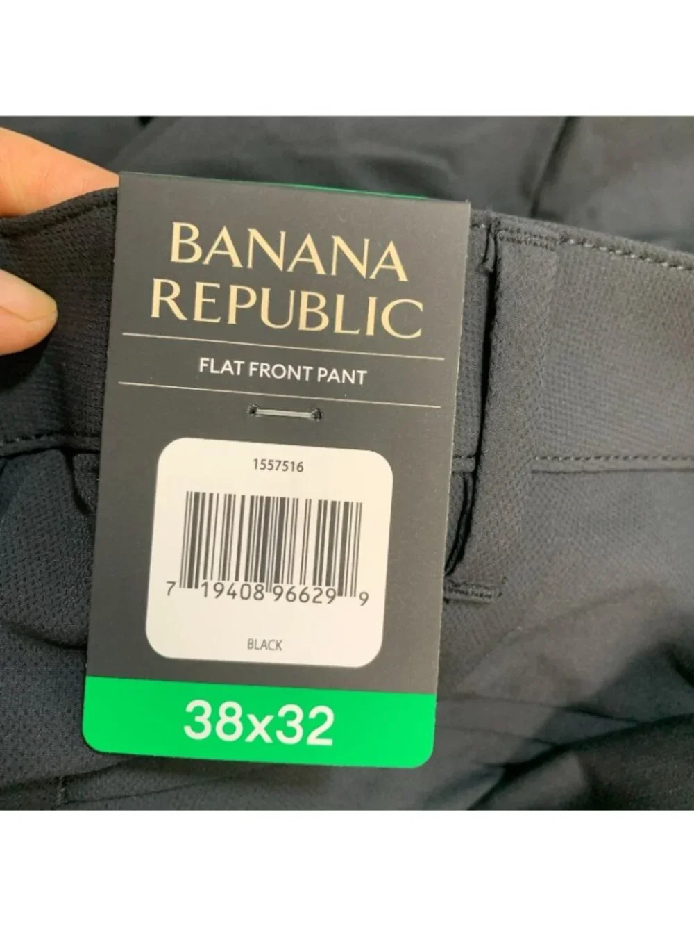 NWT Banana Republic Men's 38x32 Flat Front Tech Pants Black Slim Fit Stretch